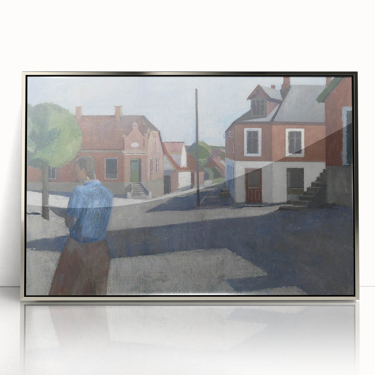 Modern Wall Art - Quiet Street Scene with Figure