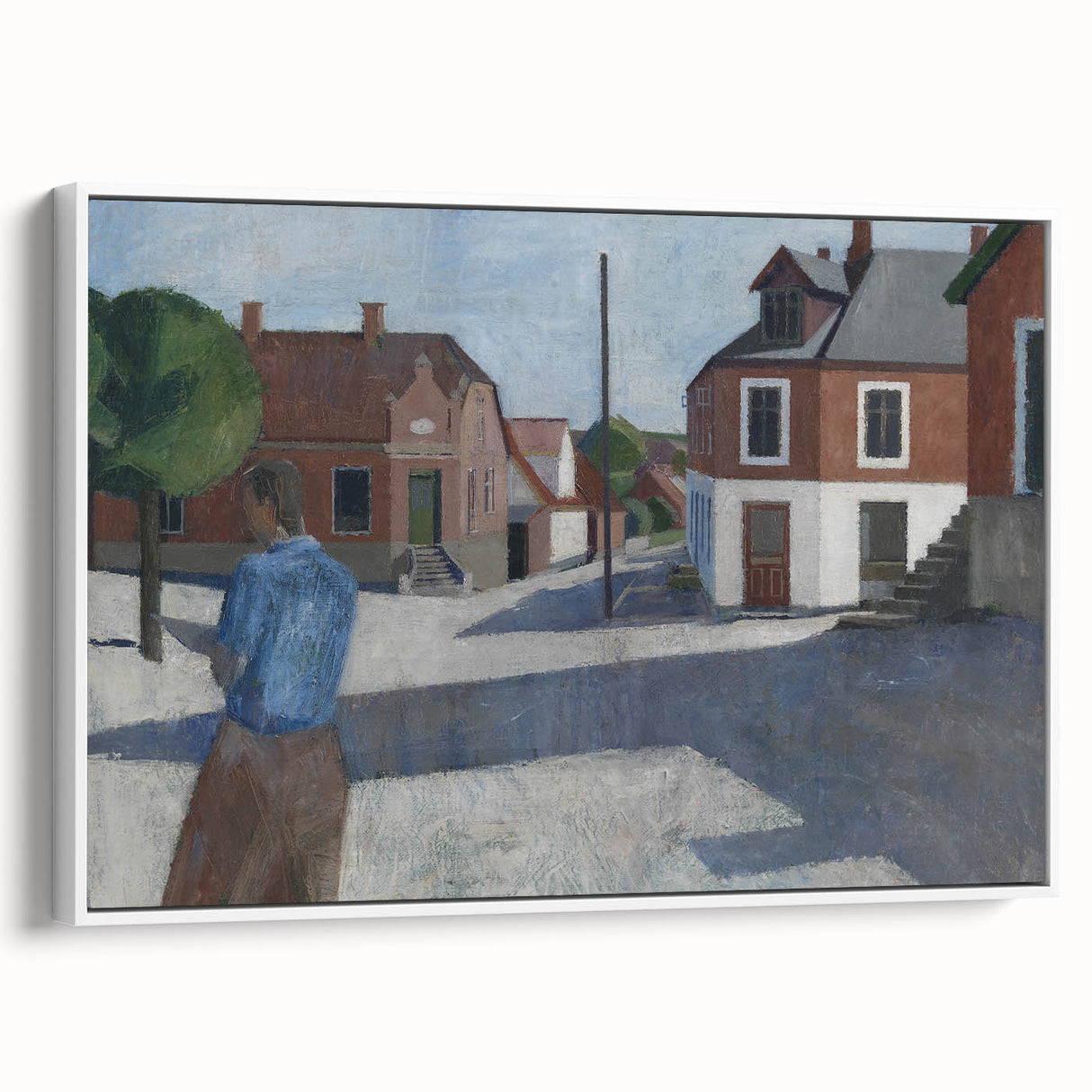 Modern Wall Art - Quiet Street Scene with Figure