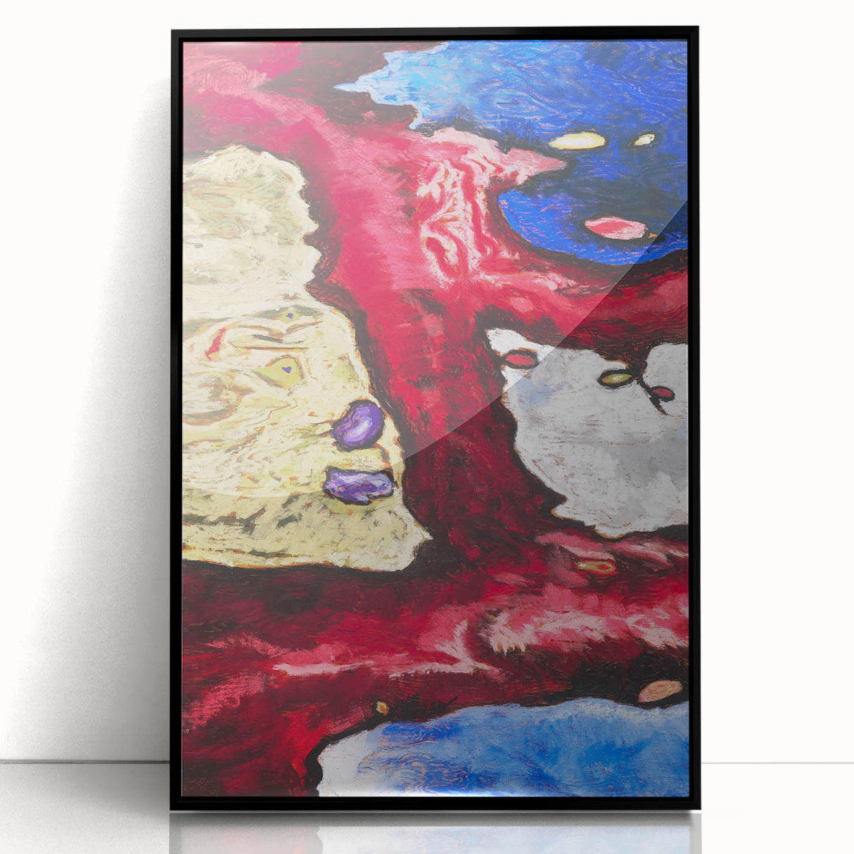 Modern Wall Art - Vibrant Abstract Nature Design with Bold Colors