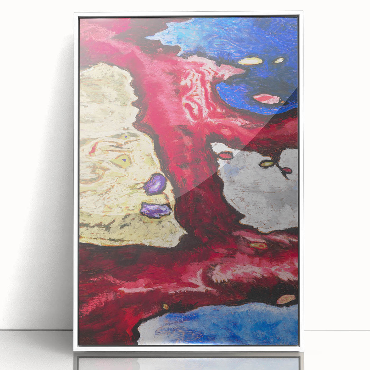 Modern Wall Art - Vibrant Abstract Nature Design with Bold Colors