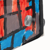 Modern Wall Art - Bold Abstract Composition in Red and Blue