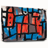 Modern Wall Art - Bold Abstract Composition in Red and Blue