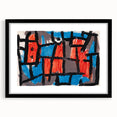 Modern Wall Art - Bold Abstract Composition in Red and Blue