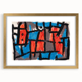 Modern Wall Art - Bold Abstract Composition in Red and Blue