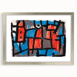 Modern Wall Art - Bold Abstract Composition in Red and Blue