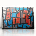Modern Wall Art - Bold Abstract Composition in Red and Blue