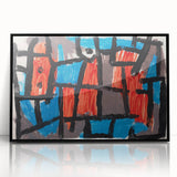 Modern Wall Art - Bold Abstract Composition in Red and Blue