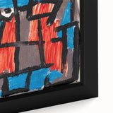 Modern Wall Art - Bold Abstract Composition in Red and Blue