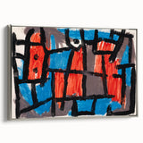 Modern Wall Art - Bold Abstract Composition in Red and Blue