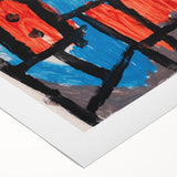 Modern Wall Art - Bold Abstract Composition in Red and Blue