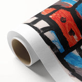 Modern Wall Art - Bold Abstract Composition in Red and Blue