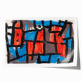 Modern Wall Art - Bold Abstract Composition in Red and Blue