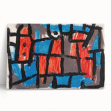 Modern Wall Art - Bold Abstract Composition in Red and Blue