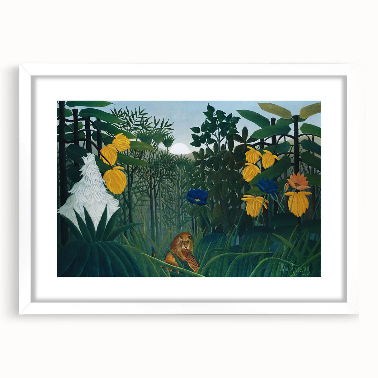 Modern Wall Art - Vibrant Jungle Scene with Lion