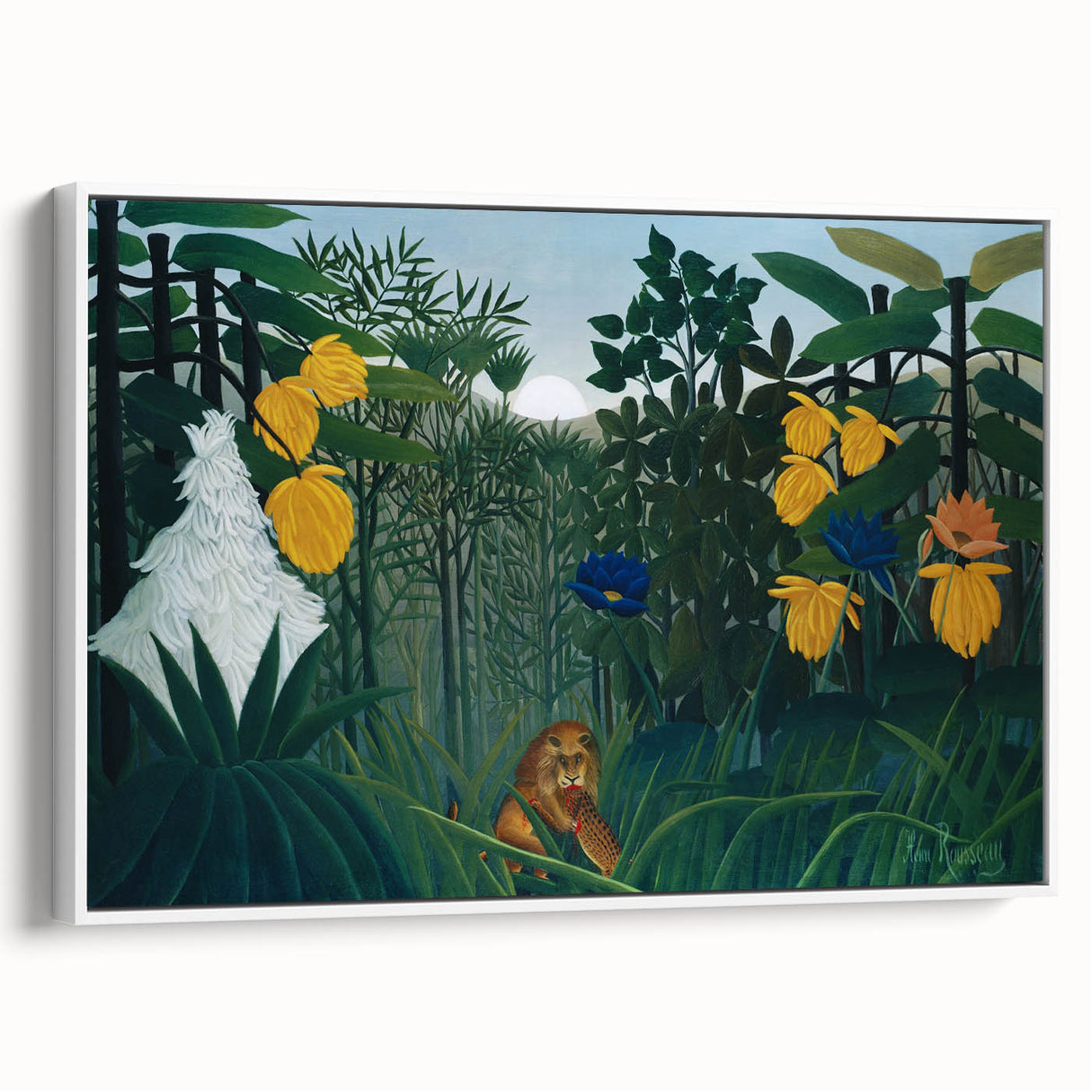 Modern Wall Art - Vibrant Jungle Scene with Lion