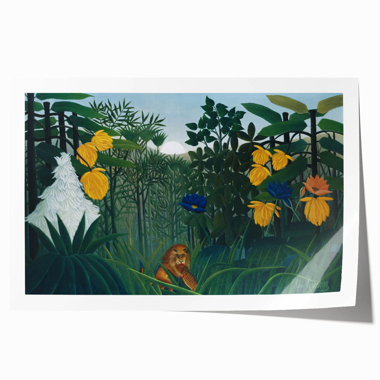 Modern Wall Art - Vibrant Jungle Scene with Lion