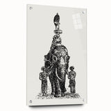 Elephant Illustration Modern Wall Art – Minimalist Contemporary Decor