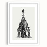 Elephant Illustration Modern Wall Art – Minimalist Contemporary Decor