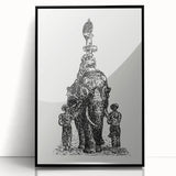 Elephant Illustration Modern Wall Art – Minimalist Contemporary Decor