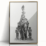 Elephant Illustration Modern Wall Art – Minimalist Contemporary Decor