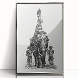 Elephant Illustration Modern Wall Art – Minimalist Contemporary Decor