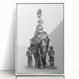 Elephant Illustration Modern Wall Art – Minimalist Contemporary Decor