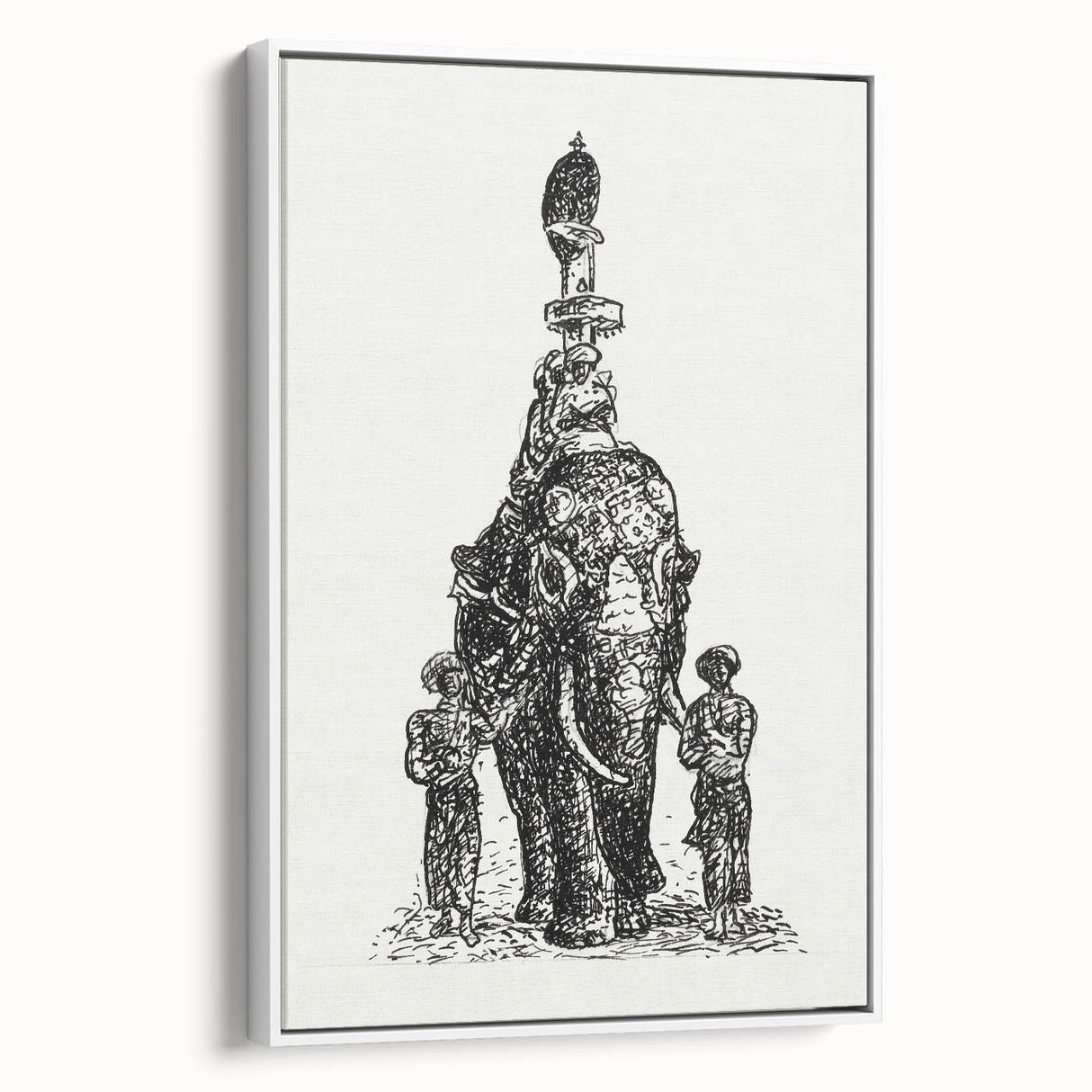 Elephant Illustration Modern Wall Art – Minimalist Contemporary Decor