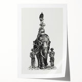 Elephant Illustration Modern Wall Art – Minimalist Contemporary Decor