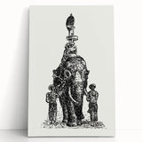 Elephant Illustration Modern Wall Art – Minimalist Contemporary Decor