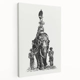 Elephant Illustration Modern Wall Art – Minimalist Contemporary Decor