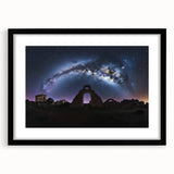 Framed landscape artwork showcasing a majestic castle surrounded by lush greenery, presented in a sleek black frame with a mat for an elegant finish. Ideal for enhancing home decor.