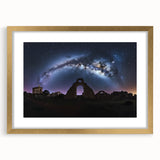 Elegant gold-framed landscape artwork depicting a serene castle scene, complete with a white mat, perfect for enhancing home decor with a touch of sophistication.