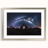 Elegant silver-framed landscape artwork featuring a majestic castle set against a serene natural backdrop, complemented by a classic mat, perfect for home decor.