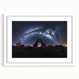 Elegant landscape artwork featuring a majestic castle framed with a white mat, displayed in a front view that highlights its intricate details and vibrant colors. Perfect for enhancing home decor with a touch of classic charm.