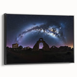 Framed canvas artwork showcasing a picturesque landscape featuring a majestic castle, presented in a sleek black frame, perfect for enhancing home decor.