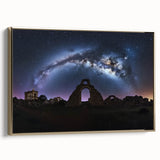 Framed canvas artwork showcasing a stunning landscape with an elegant castle, accented by a gold frame, perfect for home decor and enhancing interior aesthetics.