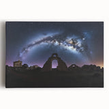 Stretched canvas artwork depicting a stunning landscape with a medieval castle nestled among rolling hills, vibrant greens, and a blue sky, perfect for home decor.