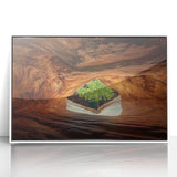 Framed acrylic landscape art depicting a serene cave scene, featuring rich earthy tones and detailed textures, perfect for enhancing modern home decor.