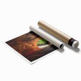 Vibrant rolled print showcasing a stunning landscape with intricate cave formations, perfect for home decor. Packaged securely in a protective tube for easy display.