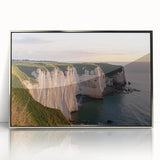 Framed acrylic artwork showcasing a breathtaking cliff landscape with vibrant colors and intricate details, perfect for enhancing modern home decor.