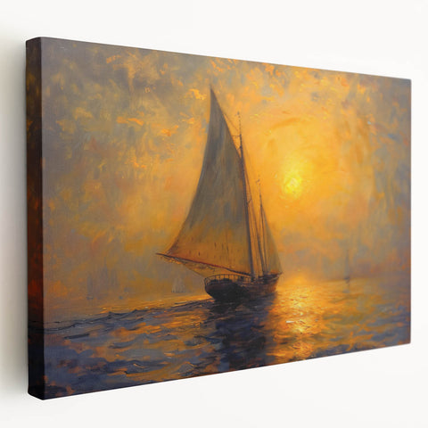 Sailing into Sunset Office Wall Art – Modern Corporate Decor