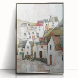 Framed abstract architecture wall art in silver acrylic, showcasing geometric patterns and sleek lines, perfect for modern home decor and artistic interiors.