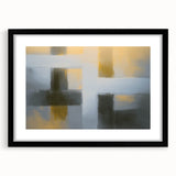 Abstract geometric frame in matte black, showcasing a sleek front view design with sharp angles and a modern aesthetic, ideal for contemporary home decor.