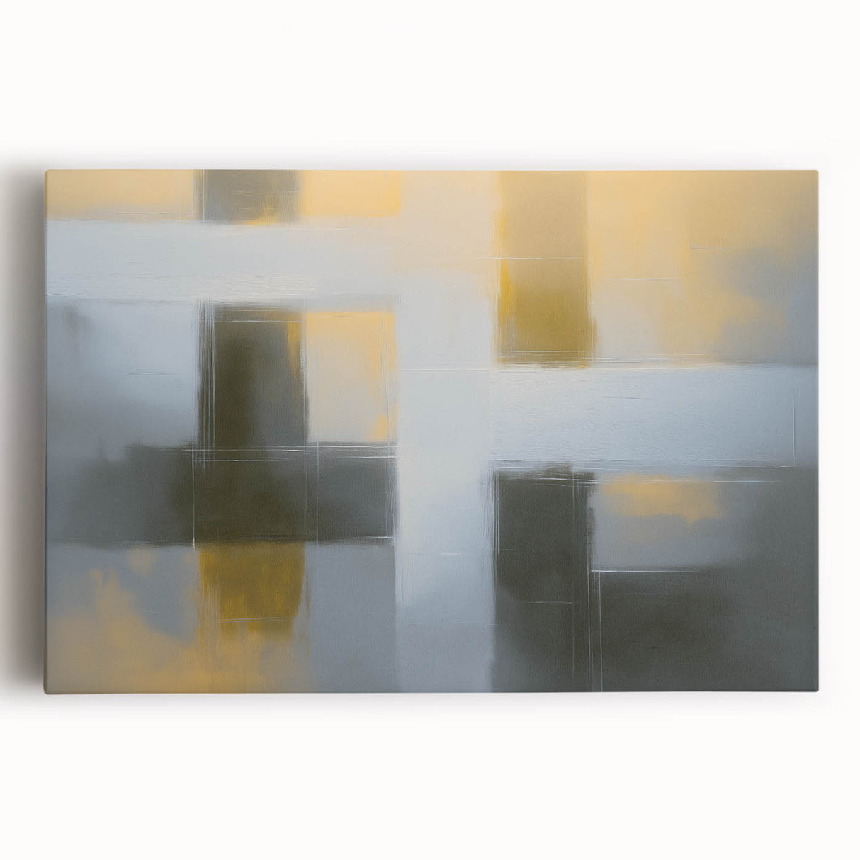Colorful abstract geometric canvas art with a modern design, showcasing vibrant shapes and patterns, ideal for contemporary home decor or office spaces.