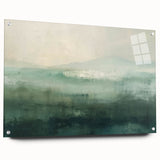 Abstract landscape wall art displayed in a side view, featuring vibrant colors and intricate designs under acrylic glass, secured with stylish pins, perfect for modern decor.