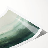 Abstract landscape wall art print showcasing vibrant colors and fluid shapes, rolled and ready for display. Ideal for modern home decor, enhancing any room's aesthetic.