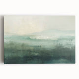 Abstract landscape wall art on stretched canvas showcasing vibrant colors and fluid shapes, perfect for modern home decor. This artwork adds a contemporary touch to any room.