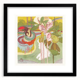 Colorful Art Deco Wall Art - Enchanting Garden Scene with Abstract Detail
