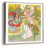Colorful Art Deco Wall Art - Enchanting Garden Scene with Abstract Detail