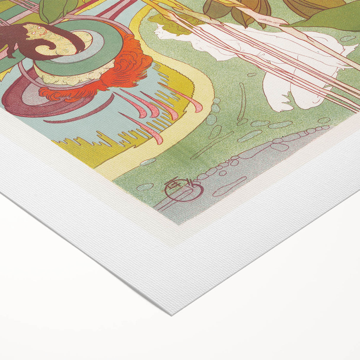 Colorful Art Deco Wall Art - Enchanting Garden Scene with Abstract Detail